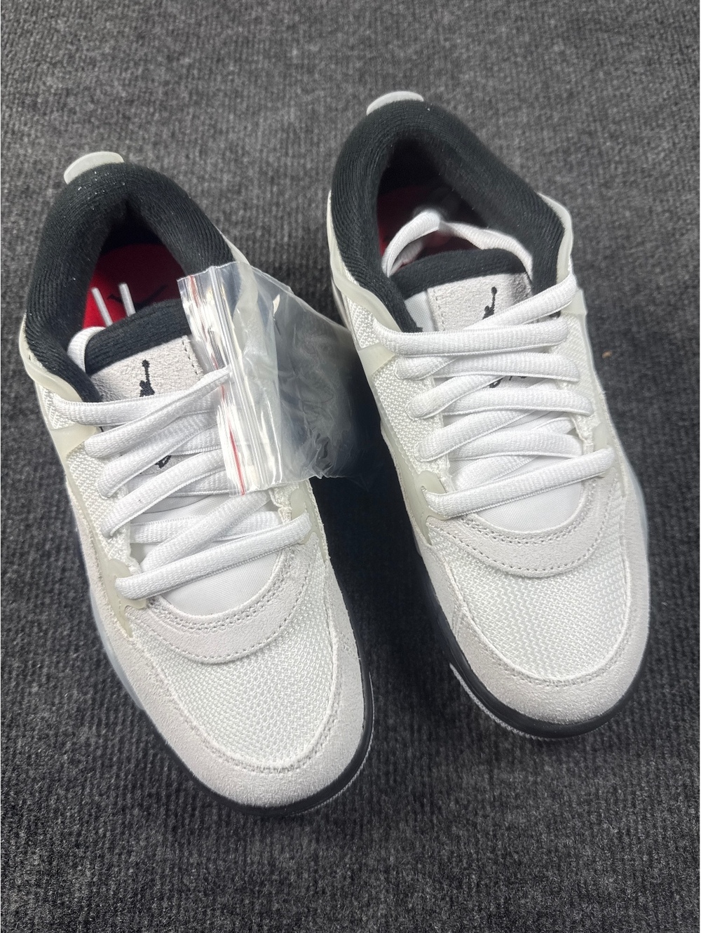 Nike Air Jordan 4 RM White/Black/Red Kids Sneakers Size 4.5 Y